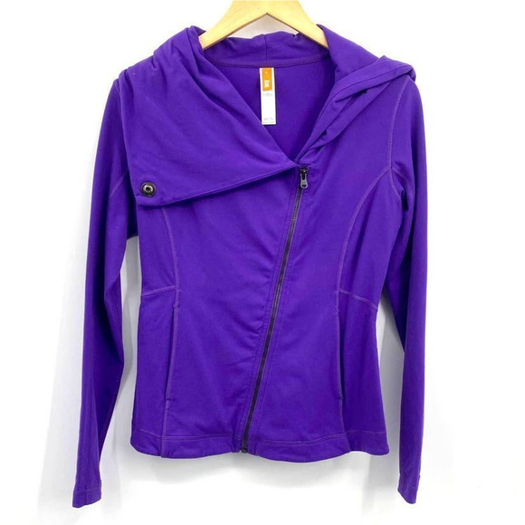 Lucy Asymmetrical Full Zip Jacket Funnel Neck‎ Moto XS Purple - Picture 1 of 7